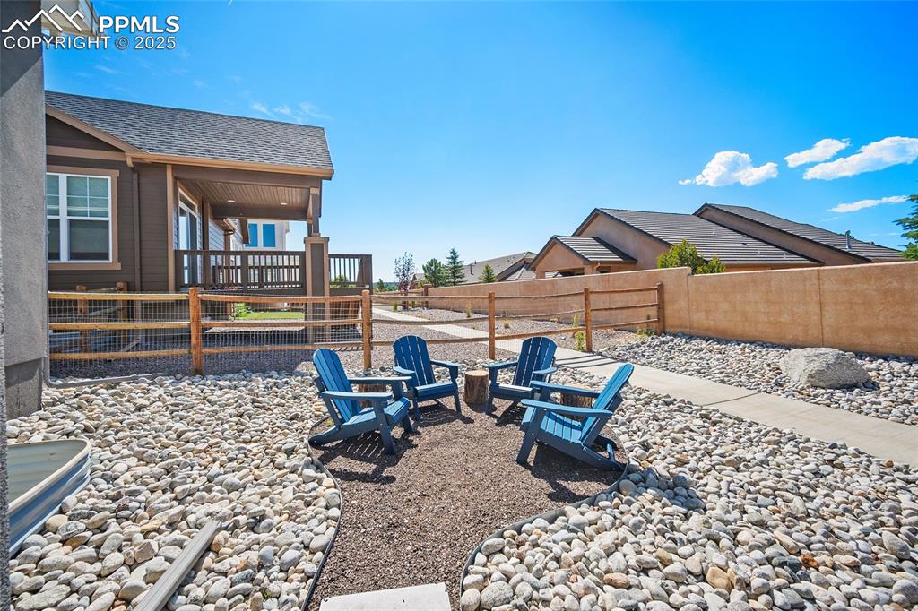 Image 21 of 41: Fenced backyard featuring a wooden deck