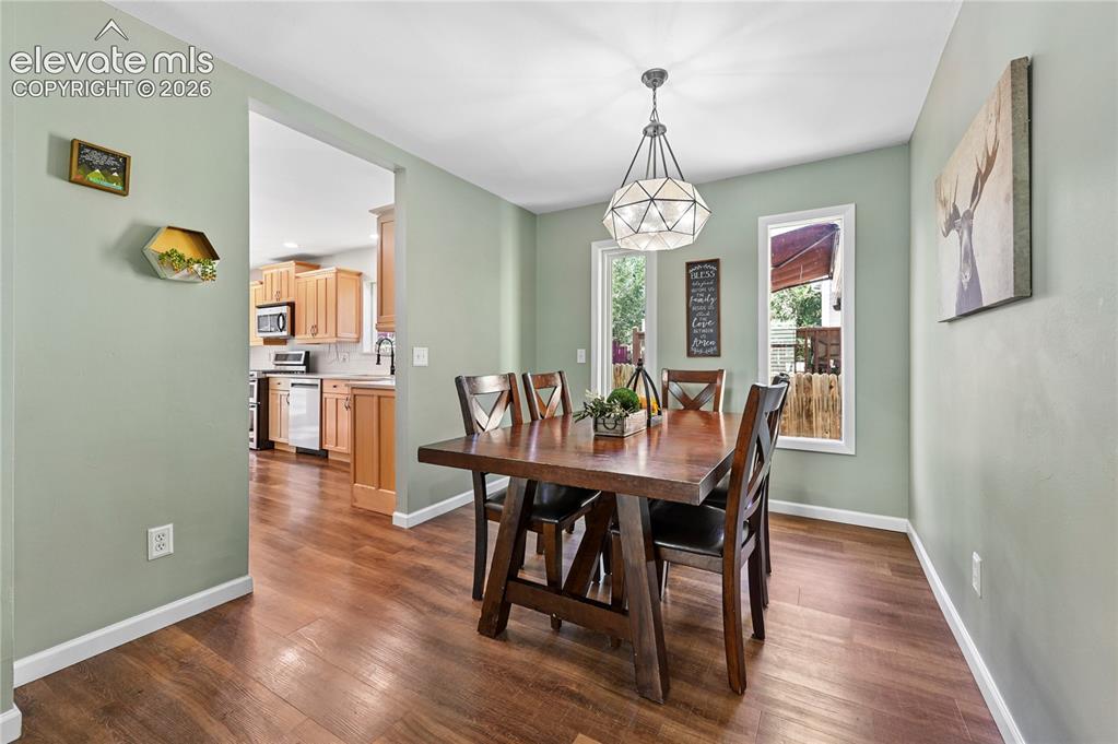 Image 9 of 48: Dining Room looking towards the Kitchen