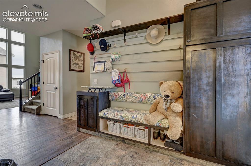 Image 19 of 49: Mudroom bench with storage