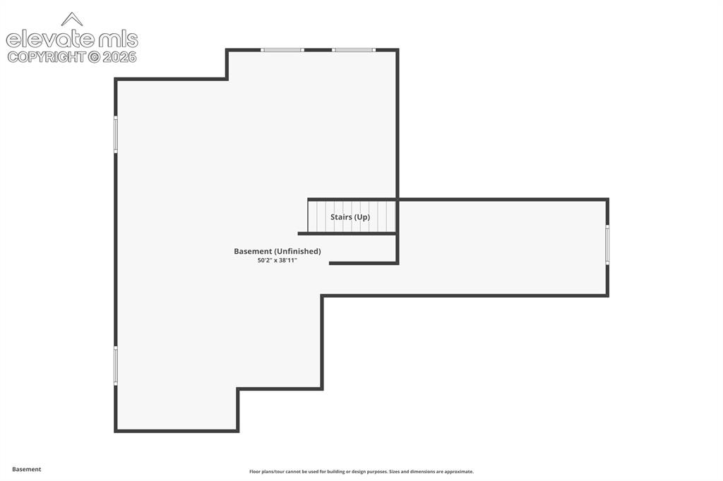 Image 48 of 49: Basement floor plan, unfinished