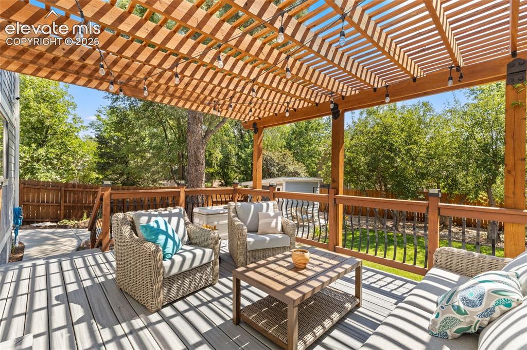 Image 38 of 46: Backyard deck.
