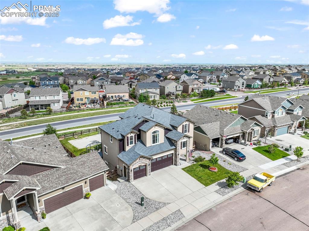 Image 49 of 50: Aerial view of front of home