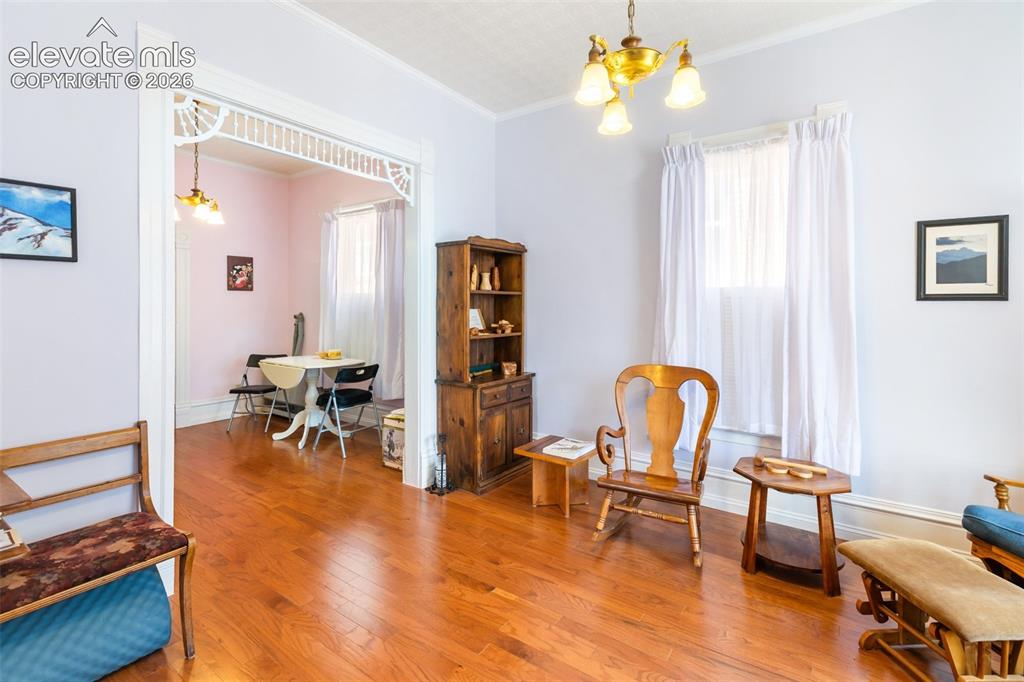 Image 7 of 29: Formal dining room adjoins the living room.