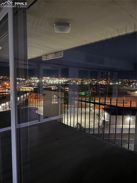 Image 43 of 44: Balcony from 2nd bedroom in the evening