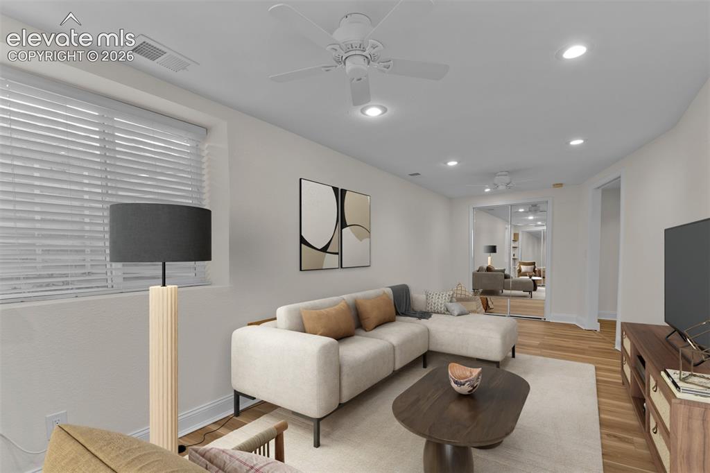 Image 25 of 40: Basement bedroom Suite - Being used the primary. Private bathroom and walk-