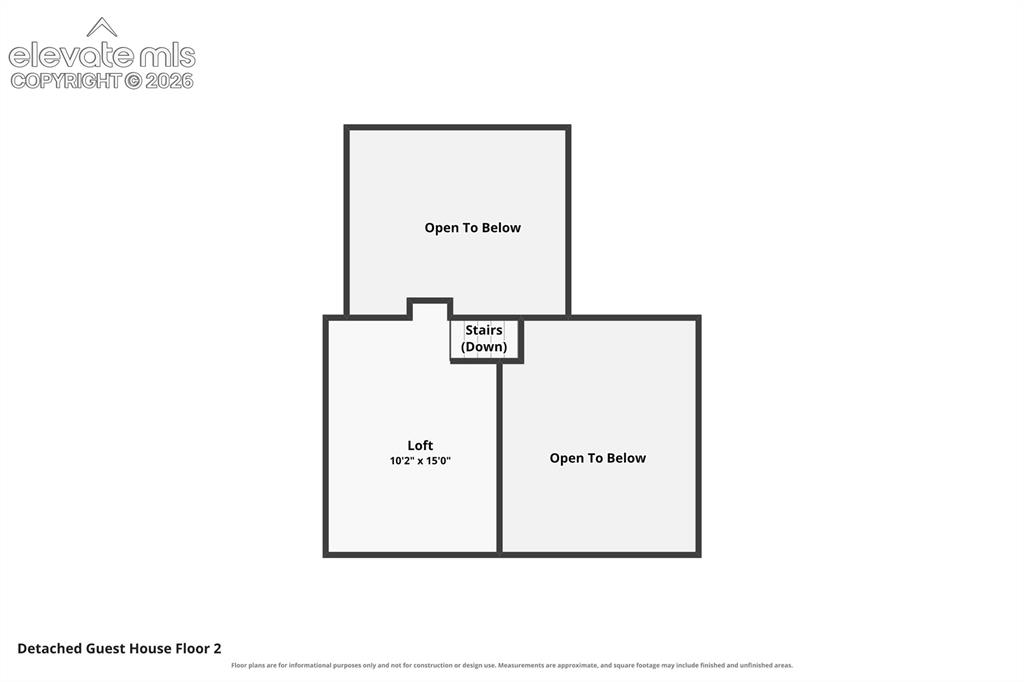 Image 50 of 50: Guest House (ADU) Loft Floor Plan
