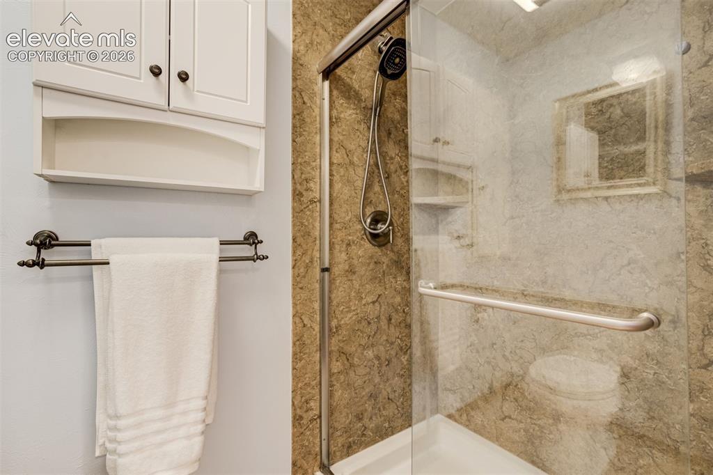 Image 28 of 38: Walk-in shower in the Primary bathroom. 