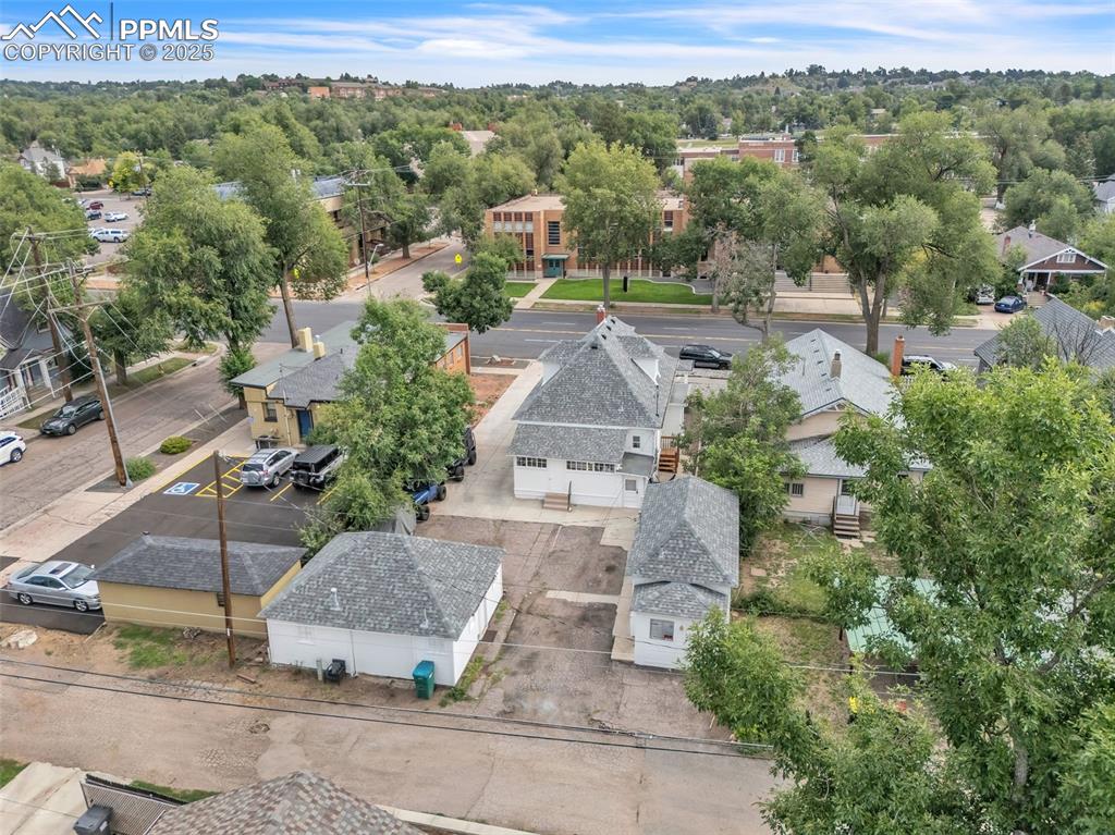 Image 41 of 49: Aerial perspective of suburban area