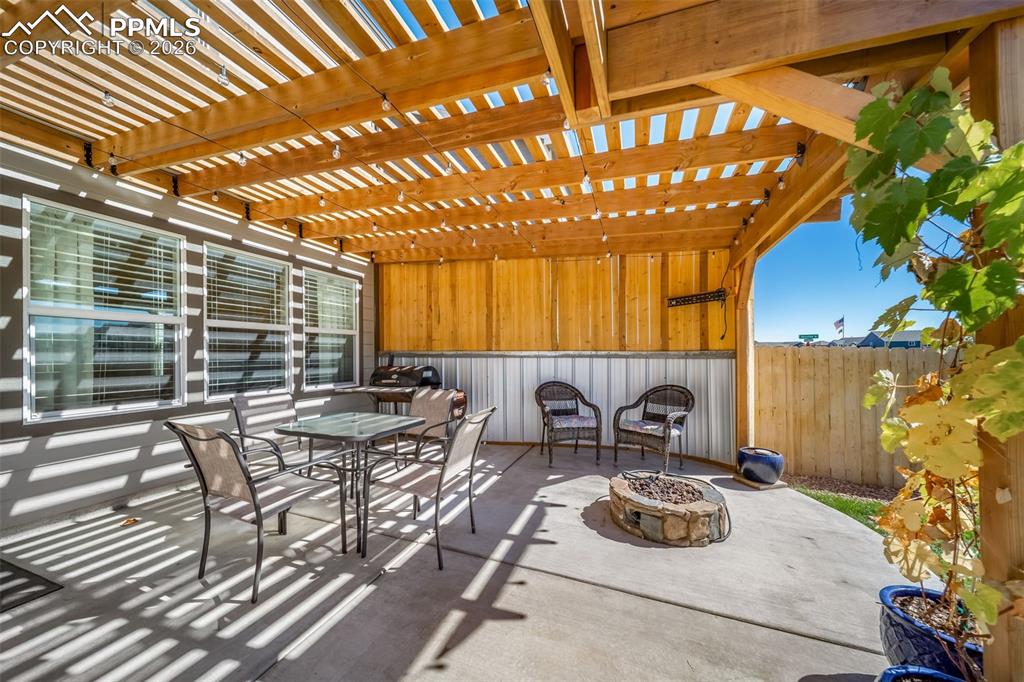 Image 37 of 45: TV mount on the back patio. 