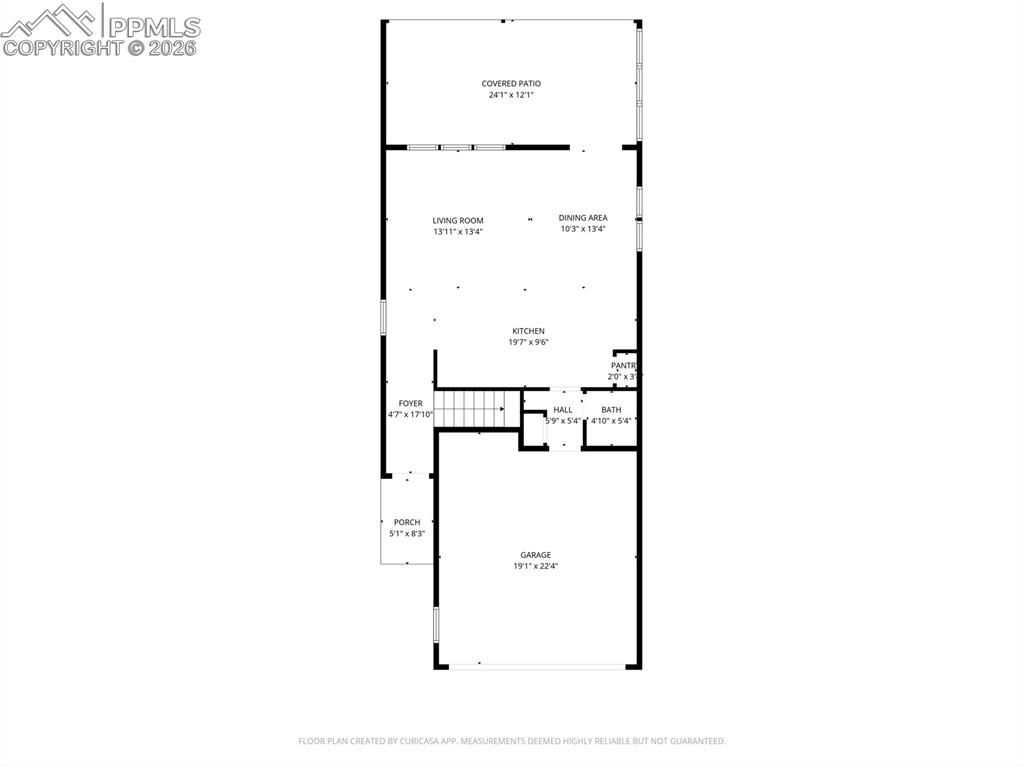 Image 44 of 45: Main floor floorplan. Two car garage.