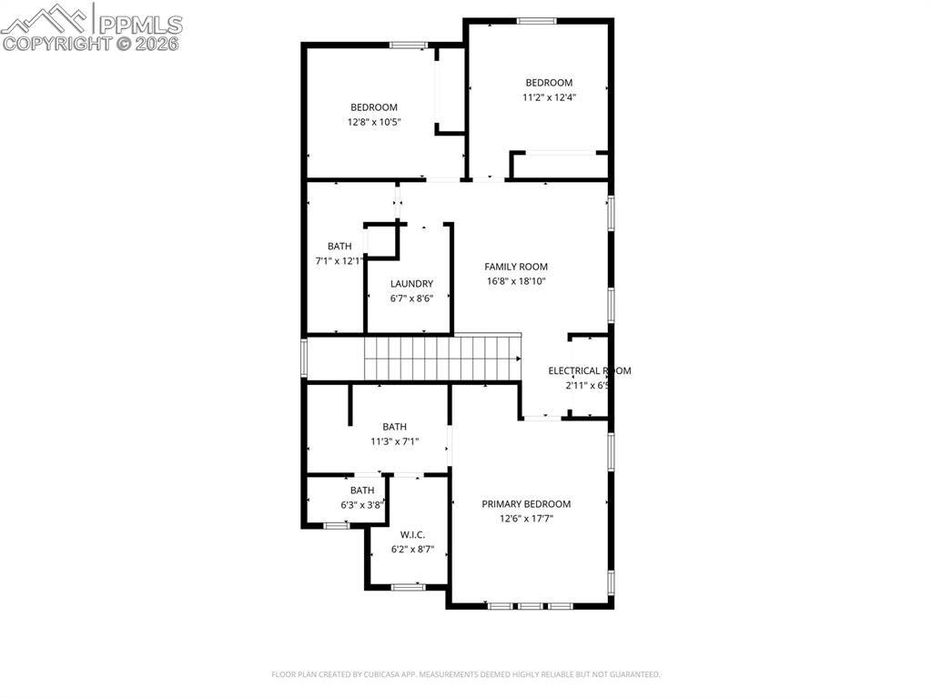 Image 45 of 45: Upstairs floorplan. 