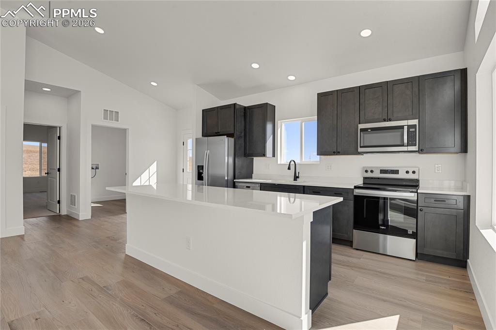 Image 4 of 29: This image shows the same model with alternate finishes. Actual home is cur