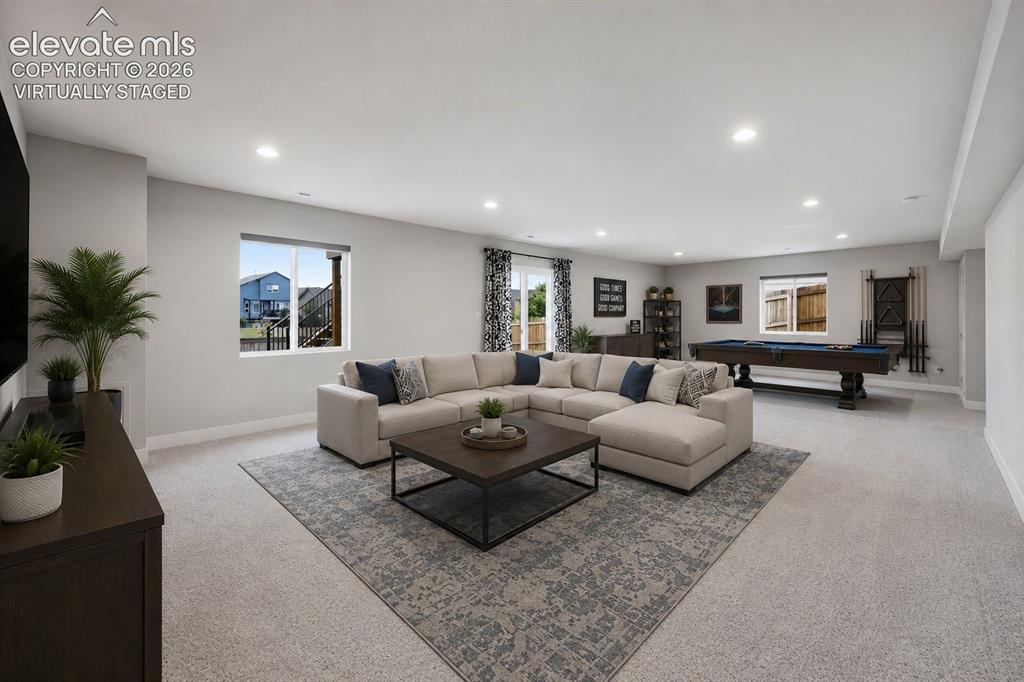 Image 34 of 50: Virtually Staged
Rec Room - basement