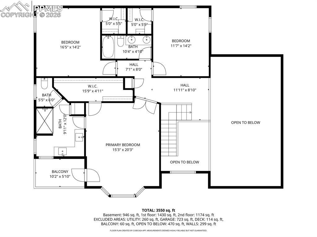 Image 49 of 50: Upper level floor plan