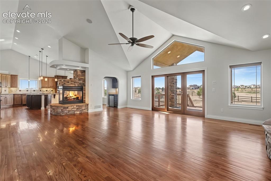 Image 4 of 50: Stunning Great Room, Vaulted Ceilings, Solid Wood Floors, Windows of Natura