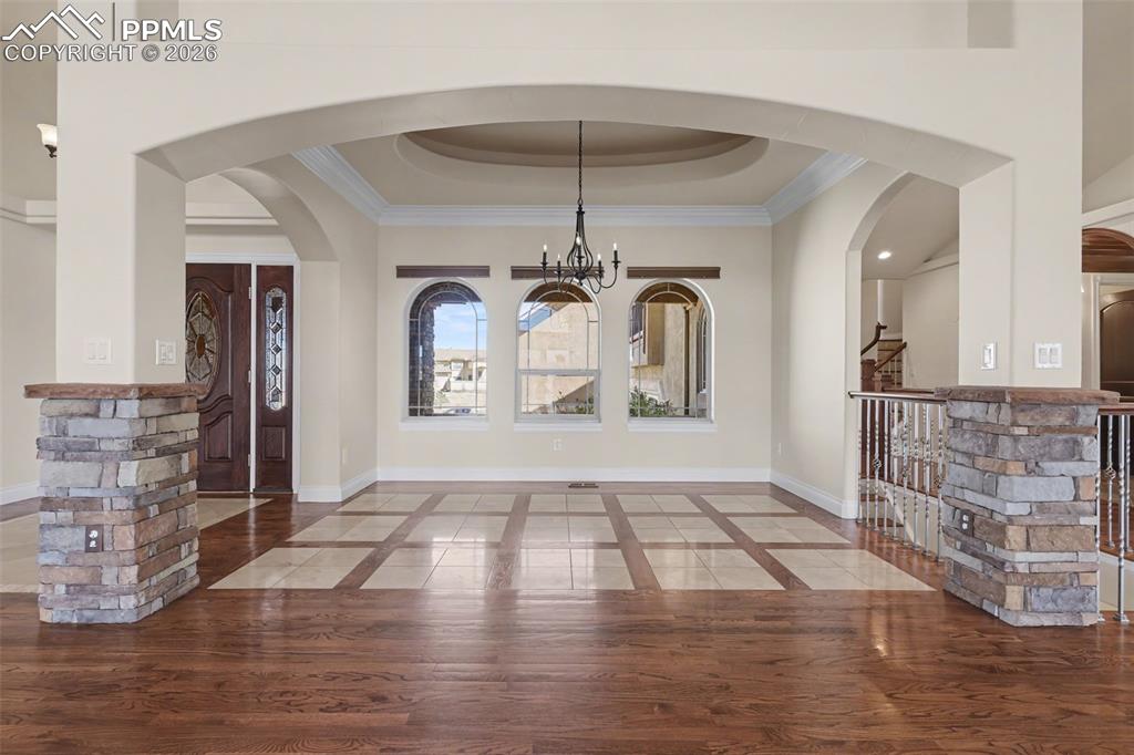 Image 9 of 50: Wood and Marble Inlay