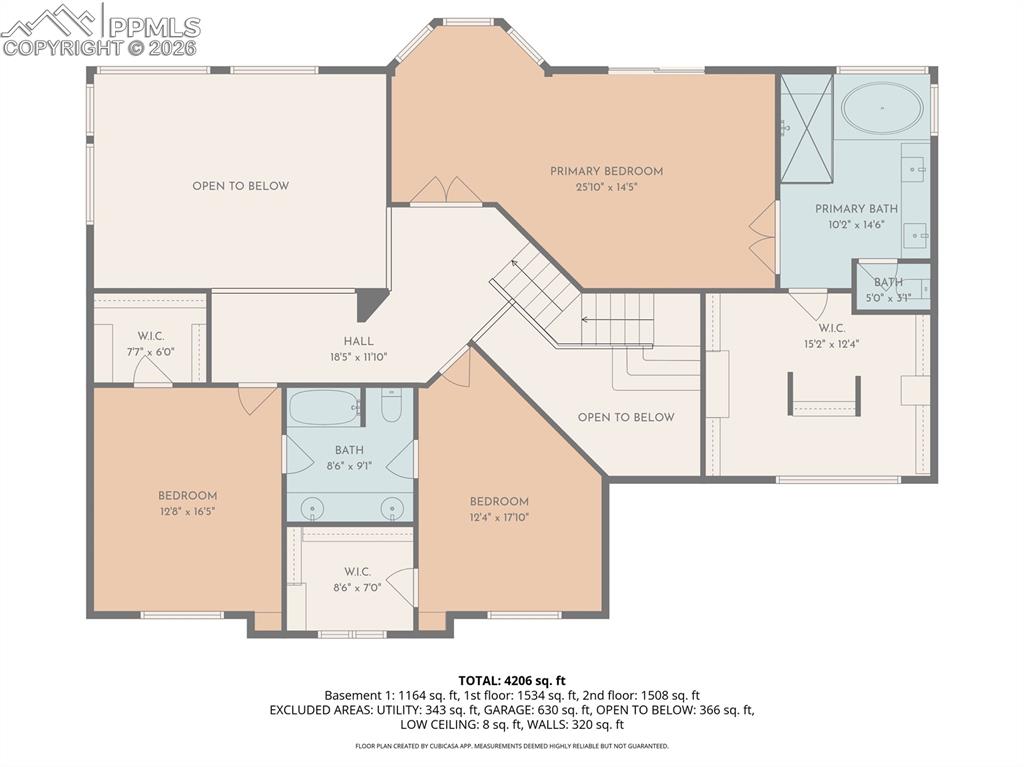 Image 38 of 40: Upper level floor plan.