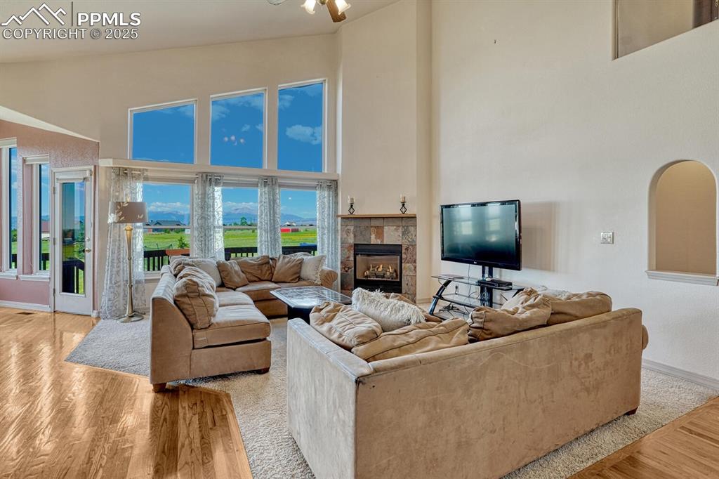 Image 21 of 50: The wall of windows in the Living Room floods the room with tons of natural