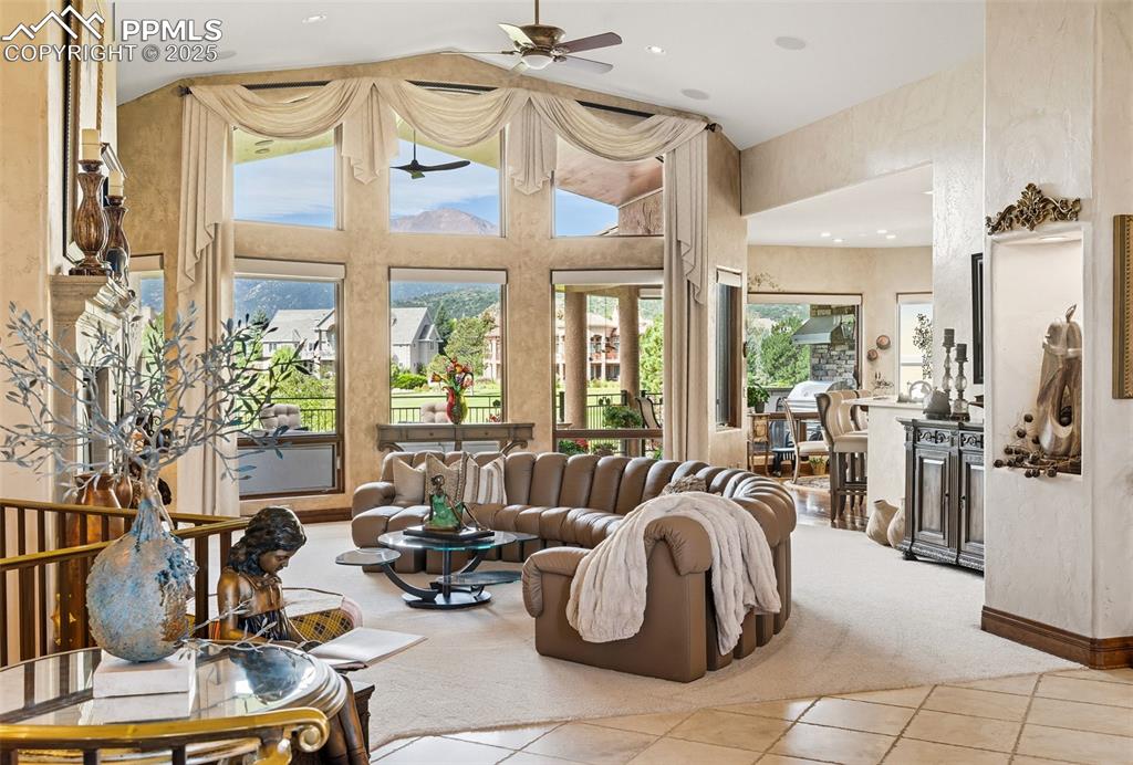 Image 14 of 50: stunning mountain views from the great room.