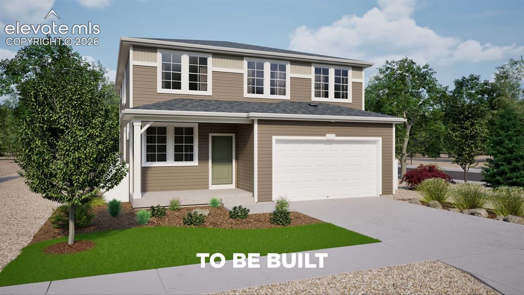 Image 1 of 39: Two-story residence featuring a two-tone facade with horizontal siding and
