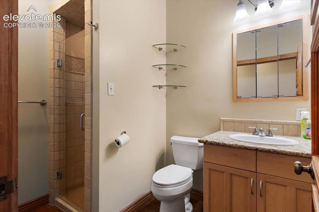 Image 26 of 50: 3/4 Hall bath measures 6 ft. X 8 ft.