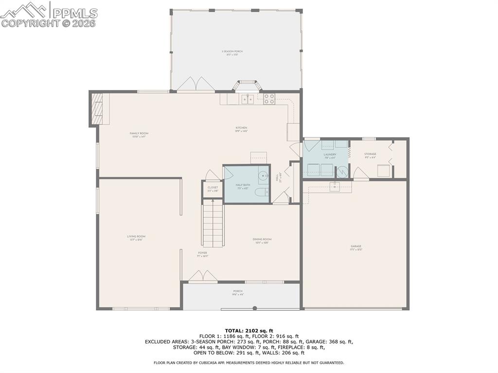 Image 32 of 37: Main level with approx dimensions