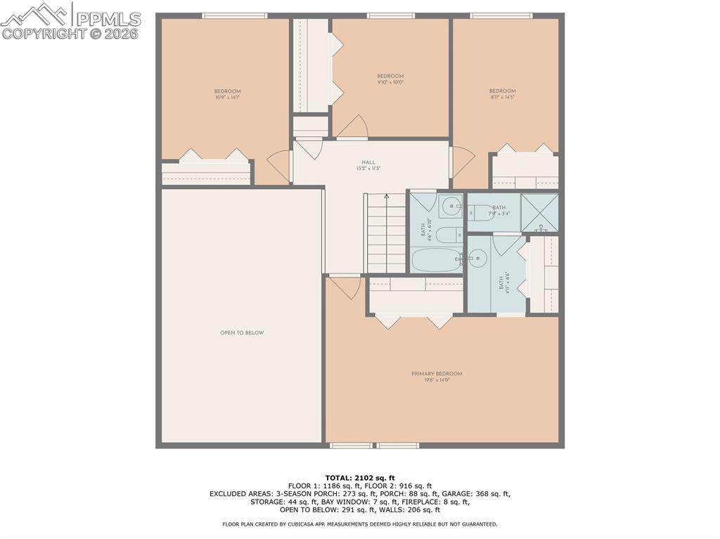 Image 33 of 37: Upper level with approx dimensions