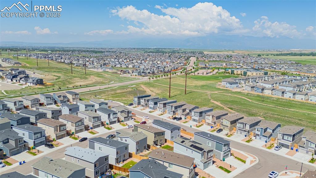 Image 31 of 35: Aerial perspective of suburban area