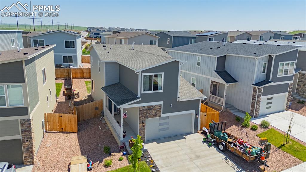 Image 34 of 35: Aerial perspective of suburban area