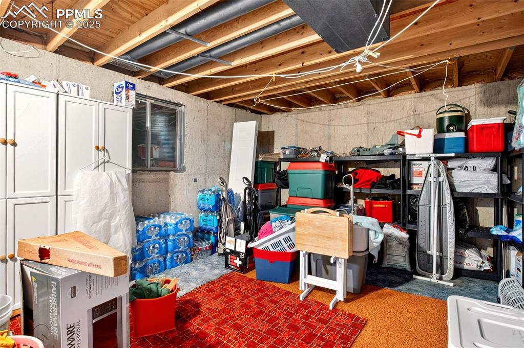 Image 12 of 37: View of unfinished basement area for possible th bedroom