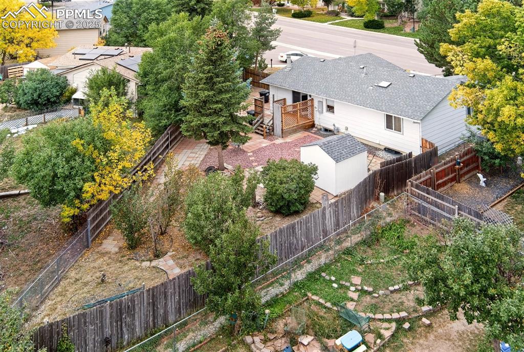 Image 2 of 37: Aerial view of property and surrounding area