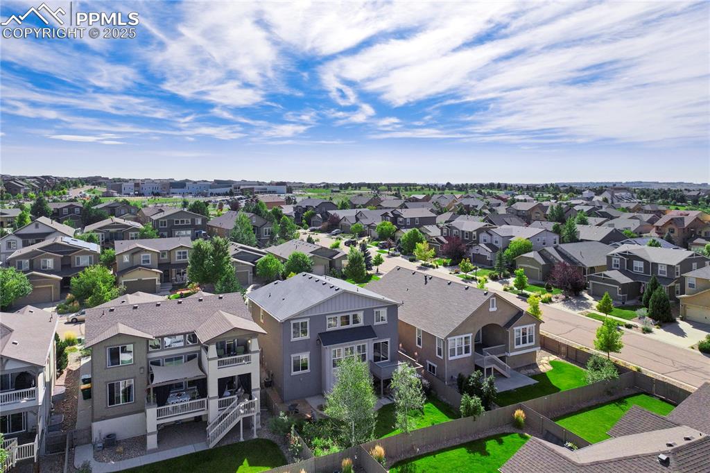 Image 45 of 50: Aerial perspective of suburban area