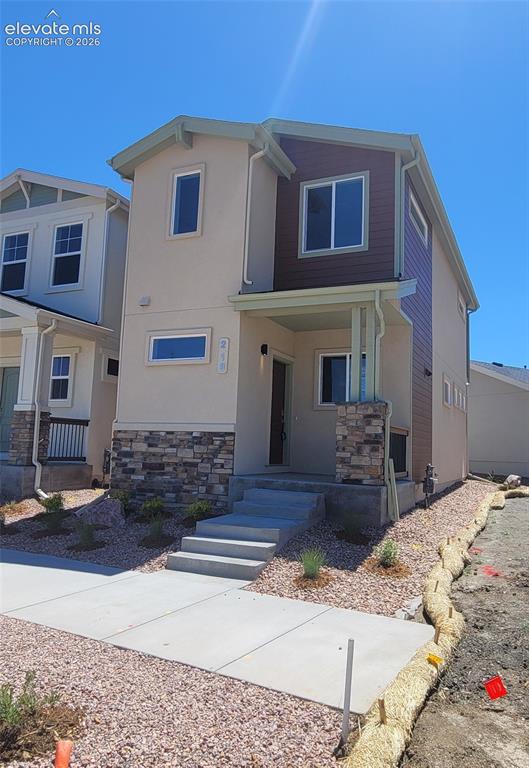 Image 1 of 41: York-Cottage-Craftsman Elevation-Crawl Space-2 Suites-2.5 Bathroom-1 Car De