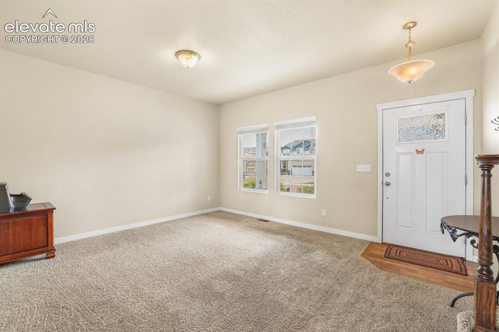 Image 22 of 44: Carpeted living area with neutral wall tones and multiple windows