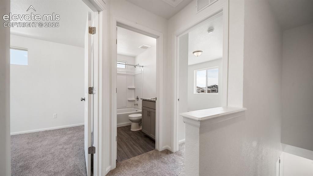 Image 6 of 24: Hallway presenting a bedroom and bathroom
*Photos of a model home*