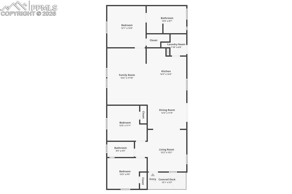 Image 50 of 50: Floor Plan – A well-designed single-level layout featuring three bedrooms,