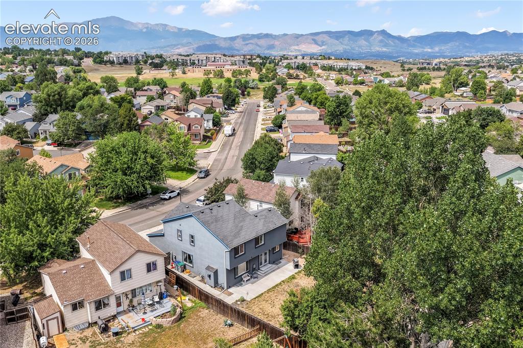 Image 49 of 50: Aerial view of backyard on large lot