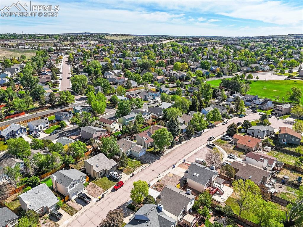 Image 44 of 47: Aerial perspective of suburban area