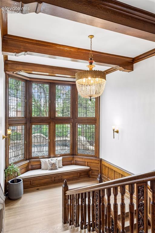Image 6 of 50: Bronze and crystal eight-light Art Deco chandelier was sourced from the his