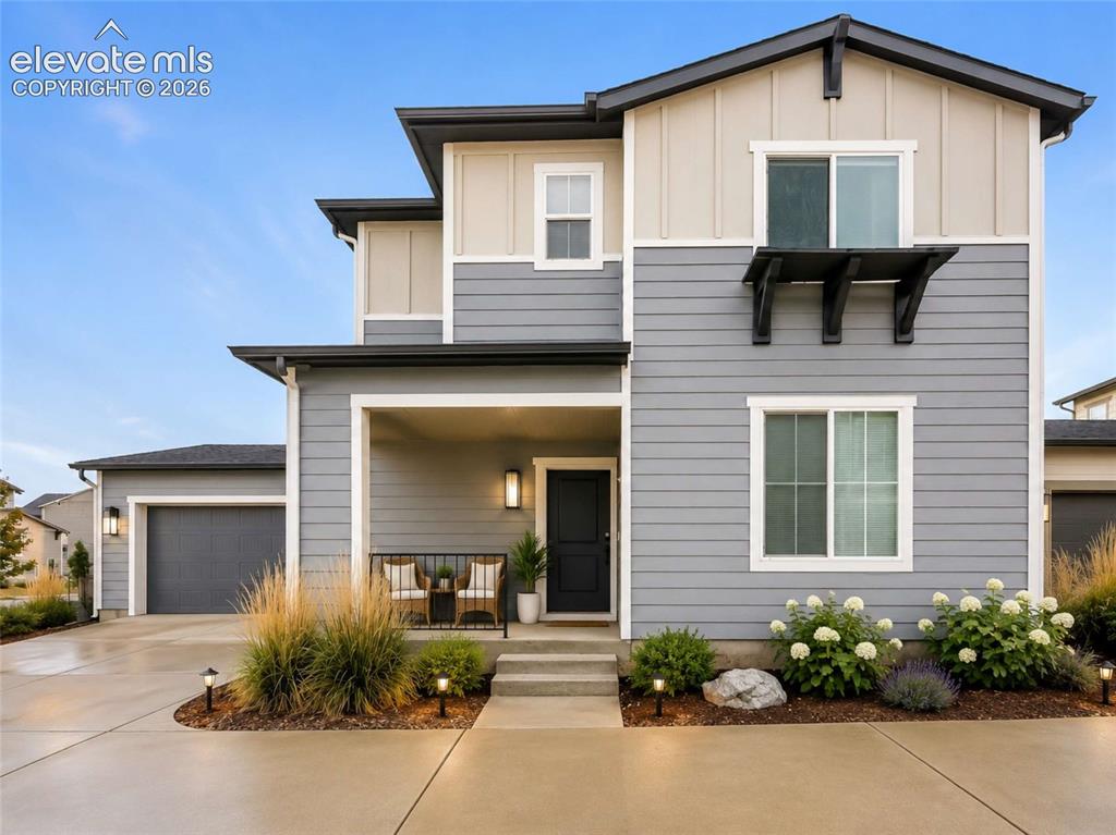 Caption: Contemporary multi-level residence 

