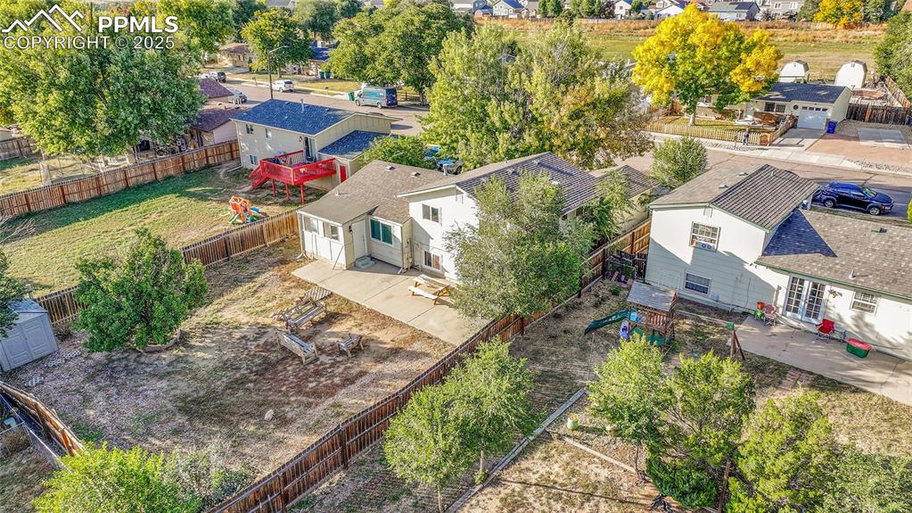 Image 27 of 36: Aerial perspective of suburban area