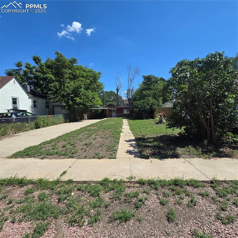 Image 27 of 28: Large front yard with big lilac