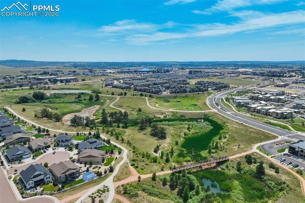 Image 42 of 46: This aerial view shows the proximity to walking trails in The Farm