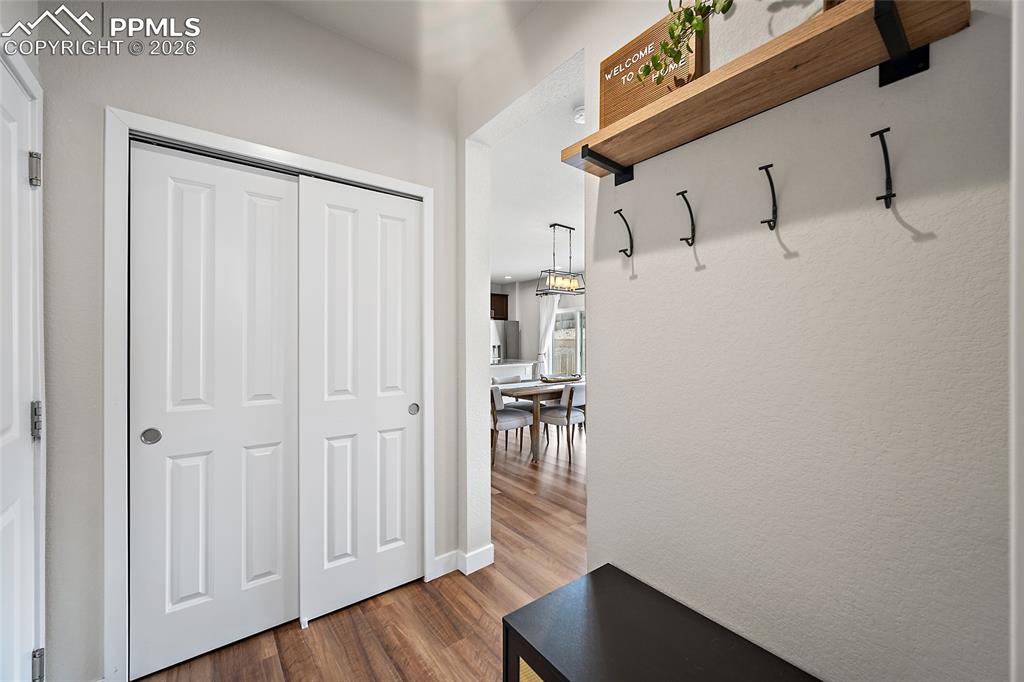Image 17 of 49: Mudroom near garage door