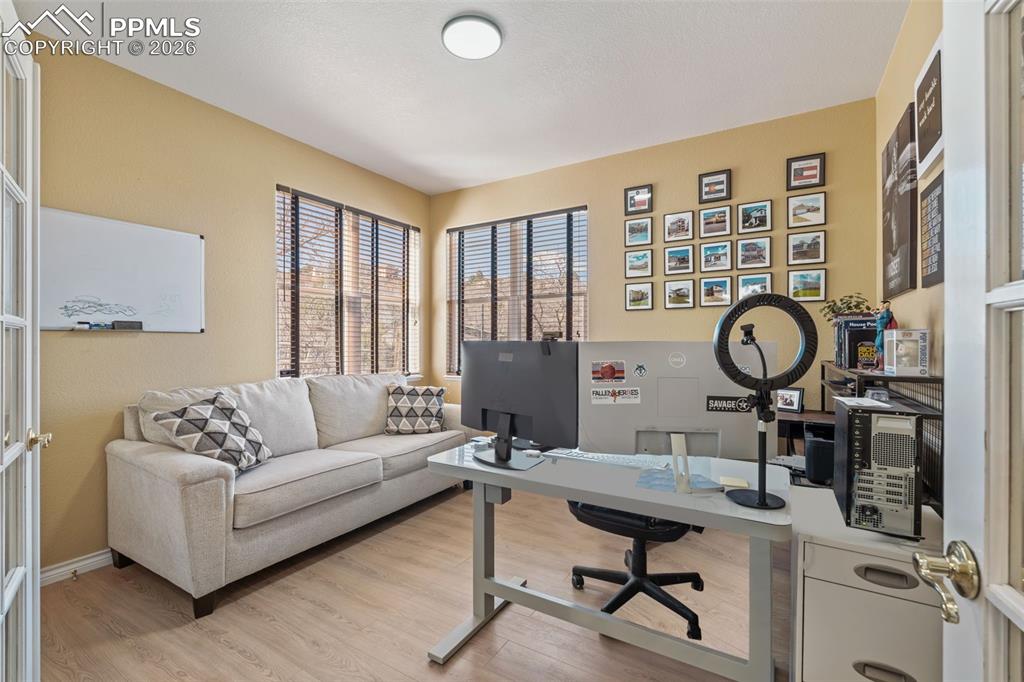 Image 20 of 49: Office featuring light wood-type flooring