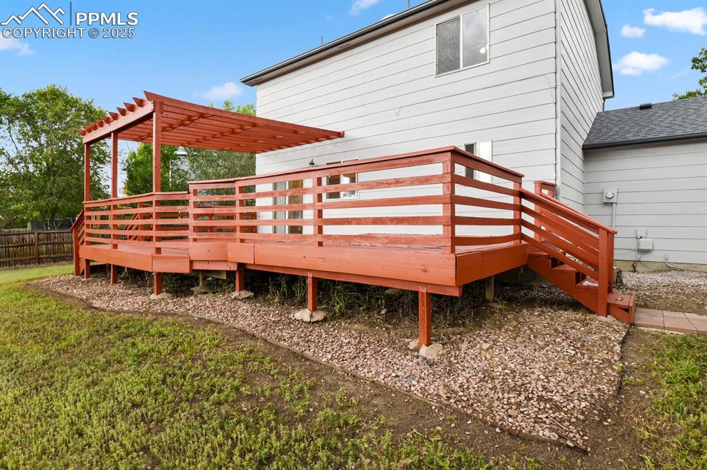 Image 40 of 45: Fenced backyard featuring a mountain view