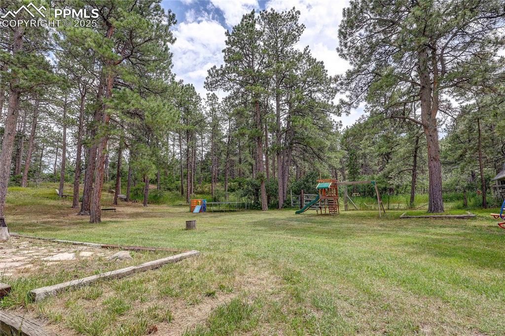 Image 35 of 49: Backyard with a playground