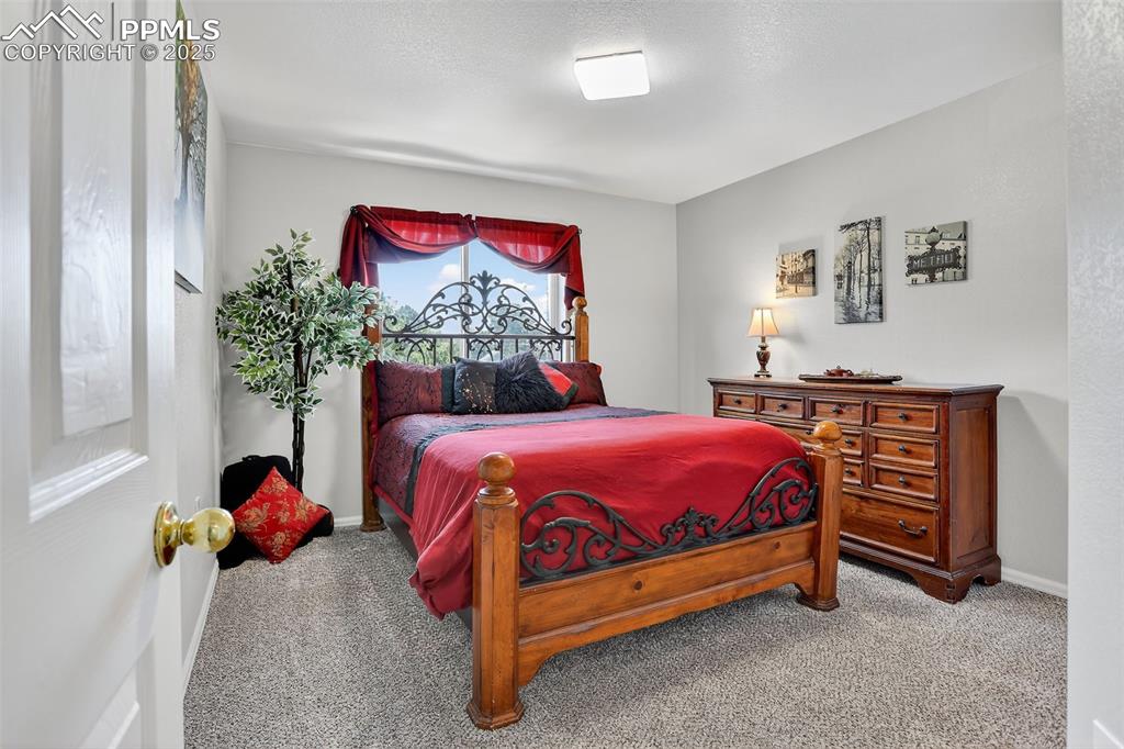Image 11 of 26: Carpeted bedroom with mtn views