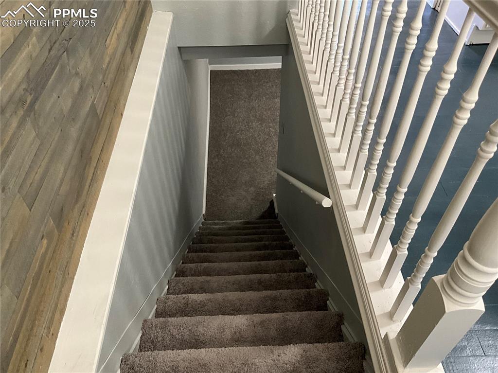 Image 25 of 43: View of stairway w/ new carpeting