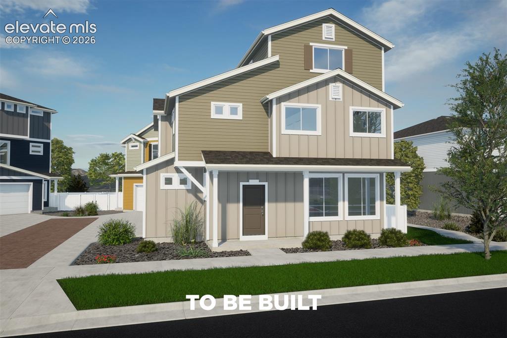 Image 1 of 30: Multi-level residence featuring a covered entry porch with white columns, h